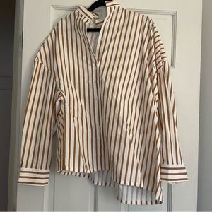 Toteme asymmetrical striped button down